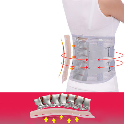 Self heating waist support belt showing design and heat therapy features for back support and comfort.