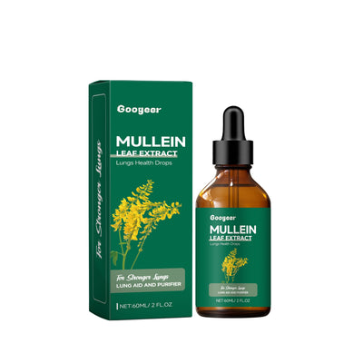Mullein leaf extract lungs health drops by Googeear, promoting lung strength and purification.